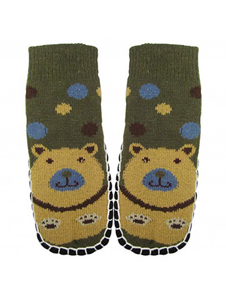 "Bearfoot" Toddlers/Little Boy's Jacquard Knitted Home Slipper Socks,NON Slip.