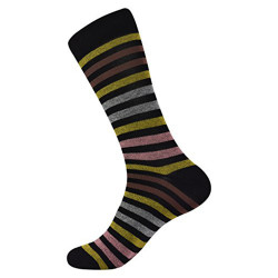 Brave Mens Colorful Designer Fun Striped Dress Socks (One Size)