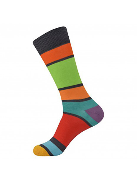 Brave Mens Colorful Designer Crazy Funky Striped Dress Socks (One Size)