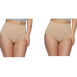 Gloria Vanderbilt Ladies Seamless Shaping Brief Medium Control Soft Yarn (2 Pack)