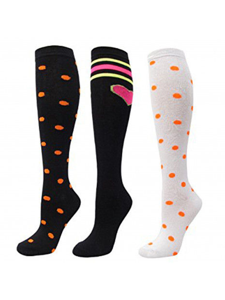 J. Ann Ladies Colorful 3-Pair Pack Combo Knee High Socks