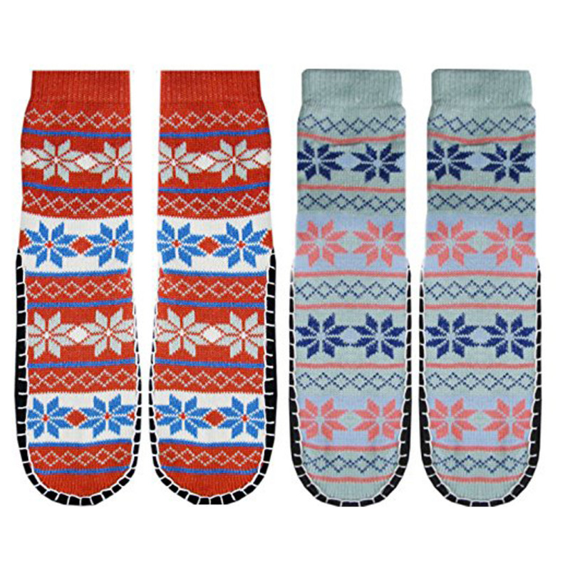 J.Ann Women's 1-Pack Knitted Non Slipper Sockss with NON-SLIP BOTTOMS.