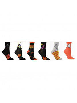 Women's Halloween Crew Socks, Sock Size 9-11 (Many Combos)