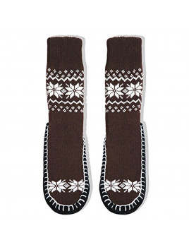 Adults 1 or 2-PK Knitted Slipper Socks with NON-Slip Skids