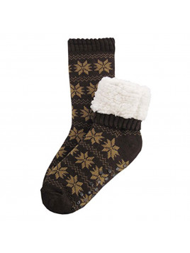 J. Ann Adult Winter-Weight Thermal Fleece-Lined Crew Socks with Non-Skid (Sizes : X-Large 26cm)