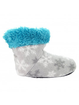 Toddlers Printed Faux Fur Cozy Slipper Sock Bootie, with Non Slip Skids.