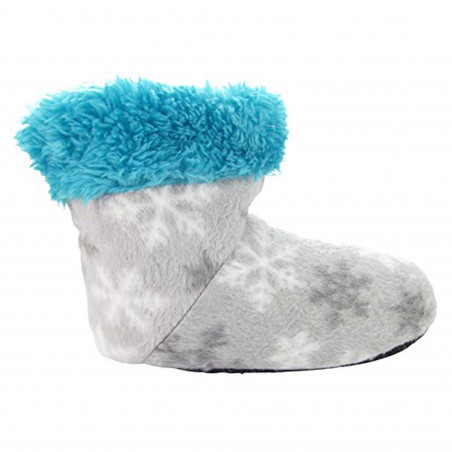 Toddlers Printed Faux Fur Cozy Slipper Sock Bootie, with Non Slip Skids.