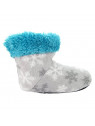 Toddlers Printed Faux Fur Cozy Slipper Sock Bootie, with Non Slip Skids.