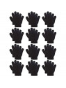Kids 12-Pair Pack Winter Gloves, All Black (5.5-6 inc)