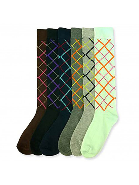 Women's Fancy Design Multi Color Knee High Socks (6 pairs/9-11)