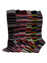 Women's Fancy Design Multi Color Knee High Socks (6 pairs/9-11)