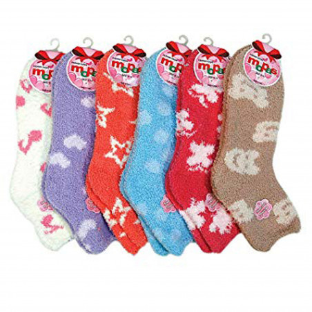 Women's Cozy Slipper Socks Fuzzy Sock Multi Color  6 Pairs